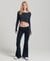 VELOUR FLARE TROUSERS