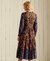 WOVEN LONG SLEEVE PAISLEY PRINT DRESS