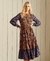 WOVEN LONG SLEEVE PAISLEY PRINT DRESS