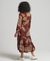 WOVEN LONG SLEEVE MIDI DRESS
