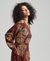 WOVEN LONG SLEEVE MIDI DRESS