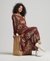 WOVEN LONG SLEEVE MIDI DRESS