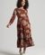 WOVEN LONG SLEEVE MIDI DRESS