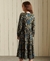 WOVEN LONG SLEEVE MIDI DRESS