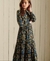 WOVEN LONG SLEEVE MIDI DRESS