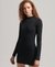 LONG SLEEVE RIB BODYCON MINI DRESS