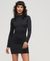 HIGH NECK LONG SLEEVE JERSEY MINI DRESS