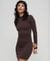 HIGH NECK LONG SLEEVE JERSEY MINI DRESS