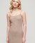 EMBROIDERED RIBBED STRAPPY DRESS