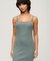 EMBROIDERED RIBBED STRAPPY DRESS