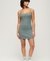 EMBROIDERED RIBBED STRAPPY DRESS