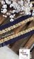 Designer Navy Blue Flowers Embellished Trim