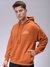 Men Relaxed Fit Placement Print Overhead Hooded Sweatshirts