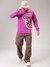 Men Purple Regular Fit Placement Print Overhead Crewneck Sweatshirt