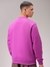 Men Purple Regular Fit Placement Print Overhead Crewneck Sweatshirt