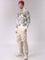 Men Chalk Regular Fit Paisley Overhead-Hooded Sweatshirts
