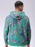 Men Green Regular Fit Paisley Overhead-Hooded Sweatshirts
