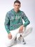 Men Green Regular Fit Paisley Overhead-Hooded Sweatshirts