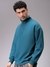Men Green Relax Fit Solid Overhead-Highneck Sweatshirts