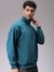 Men Green Relax Fit Solid Overhead-Highneck Sweatshirts