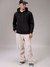 Men Black Regular Fit Solid Overhead Hooded Sweatshirt