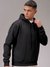 Men Black Regular Fit Solid Overhead Hooded Sweatshirt