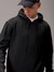 Men Black Regular Fit Solid Overhead Hooded Sweatshirt