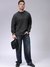 Men Oversized Solid Crew Neck Sweater