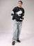 Men Black Oversized Graphic Sweater