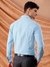 Men Teal Slim Fit Striped Formal Shirt