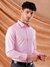 Men Pink Slim Fit Striped Formal Shirt