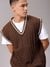 Men Brown Oversized Textured Sweater
