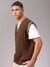 Men Brown Oversized Textured Sweater