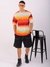 Men Orange Oversized Metaverse Crewneck Tshirt