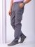 Men Grey Relaxed Fit Convertible Solid Cargos