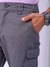 Men Grey Relaxed Fit Convertible Solid Cargos