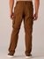Men Coffee Brown Relaxed Fit Convertible Solid Cargos