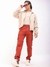 Men Orange Relaxed Fit Solid Cargos