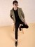 Men Green Comfort Straight Fit Solid Blazer