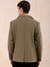 Men Green Comfort Straight Fit Solid Blazer
