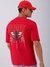 Men Red Boxy Oversized Graphic Back Print T-Shirt