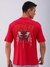 Men Red Boxy Oversized Graphic Back Print T-Shirt