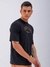 Men Black Boxy Oversized Graphic Back Print T-Shirt