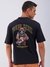 Men Black Boxy Oversized Graphic Back Print T-Shirt