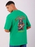 Men Green Oversized Boxy Fit Placement Print Crewneck Tshirt
