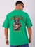 Men Green Oversized Boxy Fit Placement Print Crewneck Tshirt