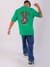 Men Green Oversized Boxy Fit Placement Print Crewneck Tshirt