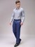 Men Grey Slim Fit Checked Formal Shirt