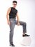 Men Grey Straight Fit Solid Mid Rise Jeans