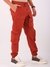 Men Orange Regular Fit Mid Rise Solid Utility Cargos